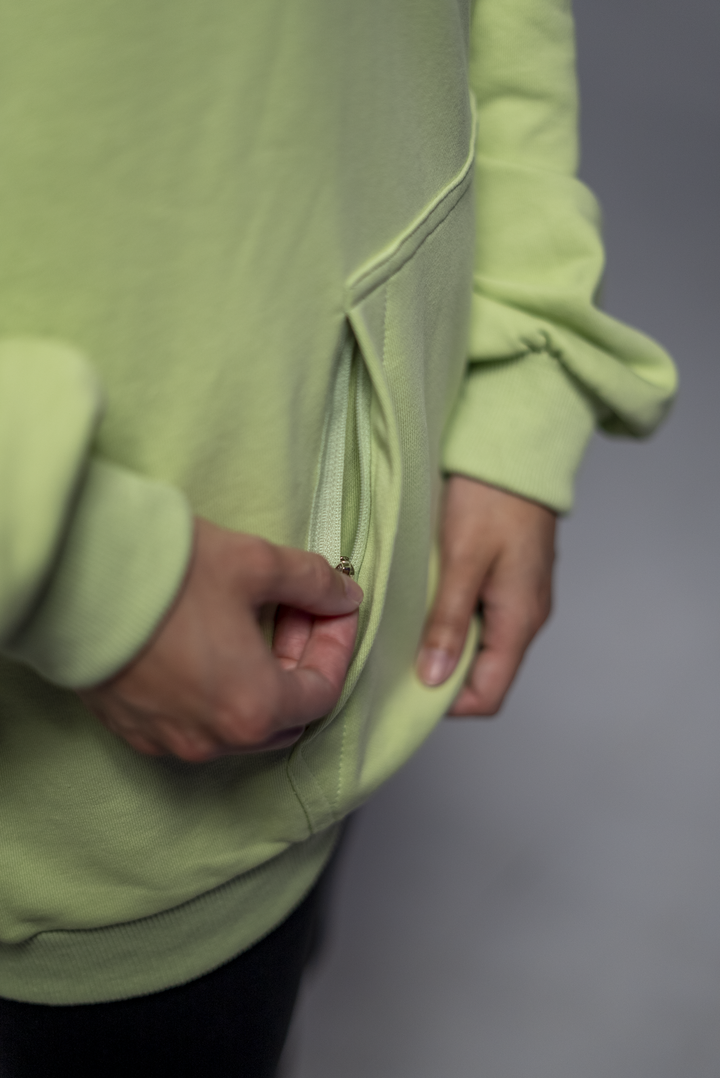 Green French Terry Lightweight Hoodie